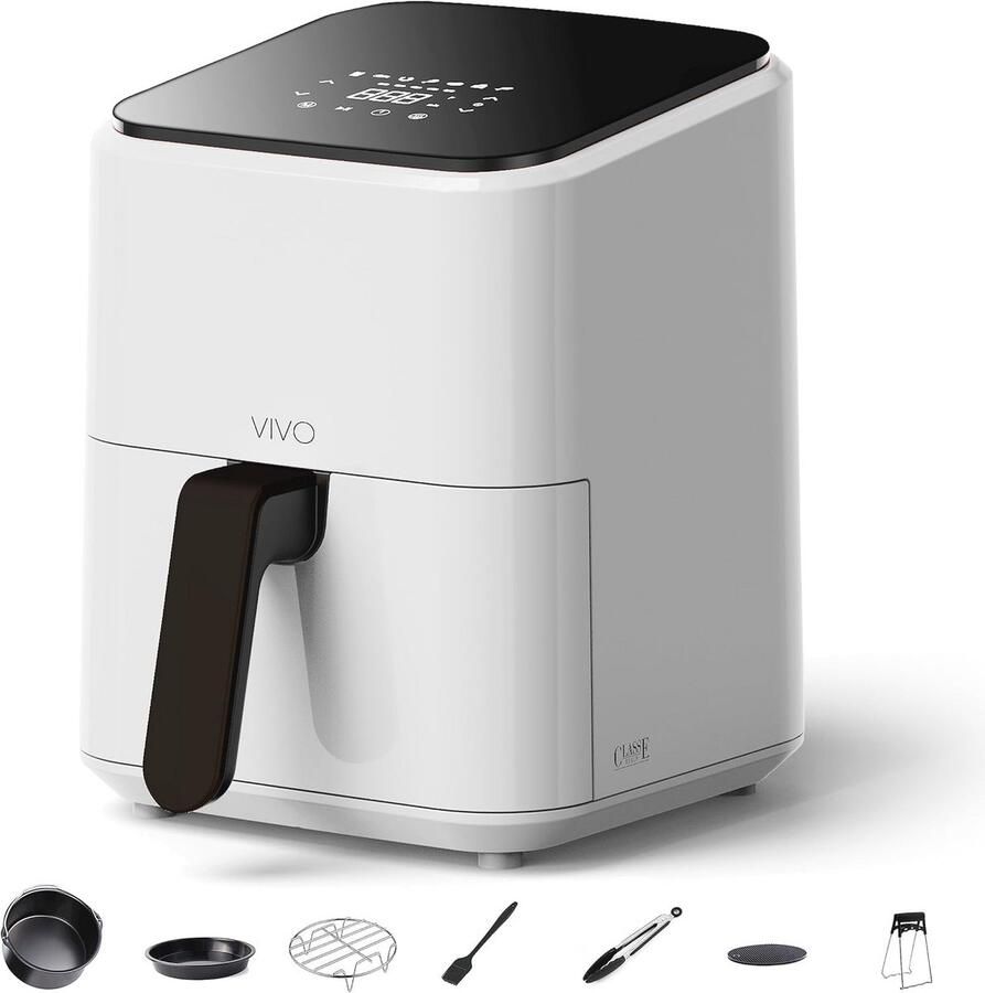 4 Liter Heteluchtfriteuse met 8 Accessoires en 7 Vooraf Ingestelde Programma's