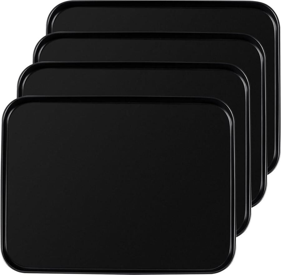 4 Pack Anti-aanbaklaag Koolstofstaal Bakplaten voor Oven Diepe Cakevorm en Koekjesplaat Roestbestendig en Makkelijk Schoon te Maken 24 5x18 5x2 5cm