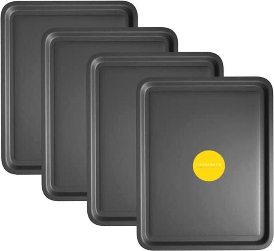 4-Pack Bakplaat Set 38cm Non-Stick Oven Trays voor Bakken en Roosteren