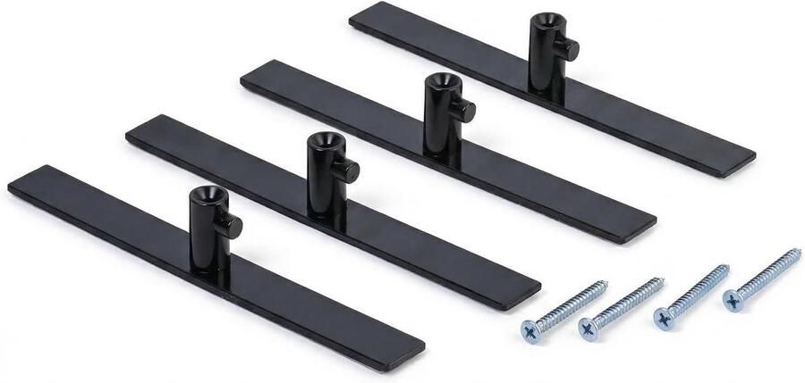 4-Pack Onderzetters voor Keukenaccessoires Haakjes voor Onder Kasten Ruimtebesparende Oplossing voor Keuken Geschikt voor Keukenmachines en Gereedschap Zwart