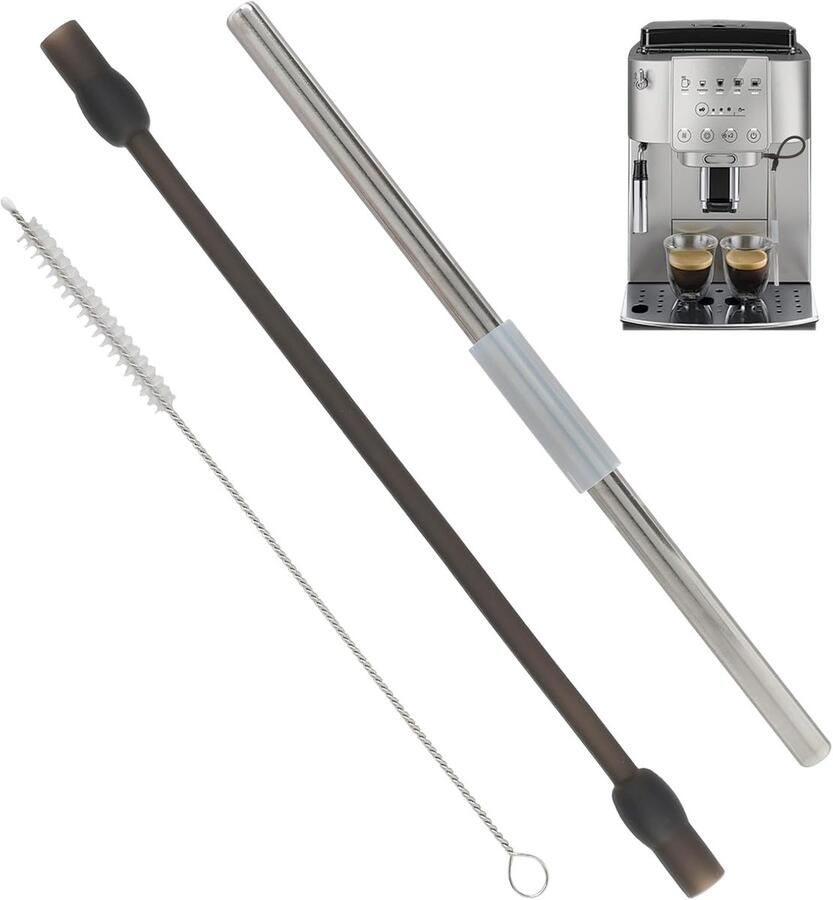 4-Piece Milk Hose Set Compatibel met Siemens EQ6 Silicone Hose en Stainless Steel Tube Schoonmaakborstel en Sleeve Voor Automatische Koffiemachines