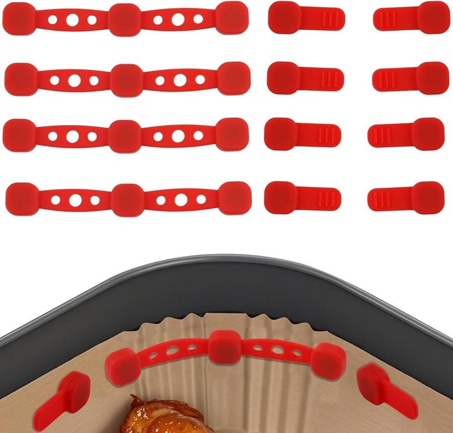 4 Sets Airfryer Magneten voor Bakpapier Houders Hittebestendige Siliconen Clips voor IJmanden