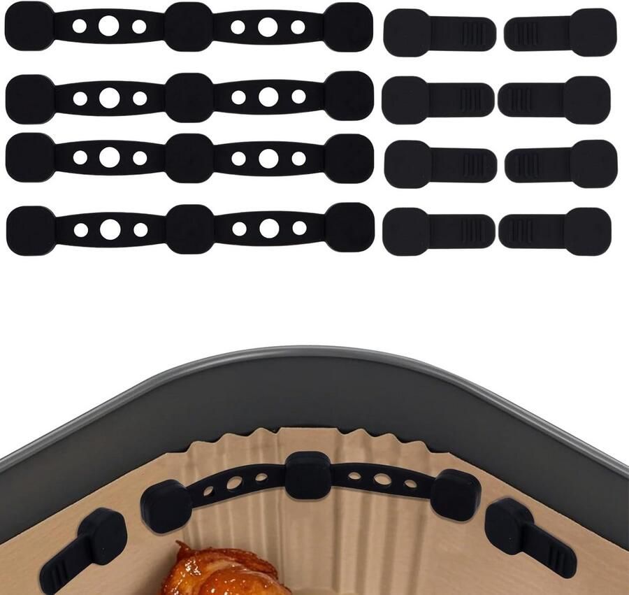 4 Sets Magnetische Houders voor Airfryer Bakpapier Inzetstukken Hittebestendige Siliconen Clips