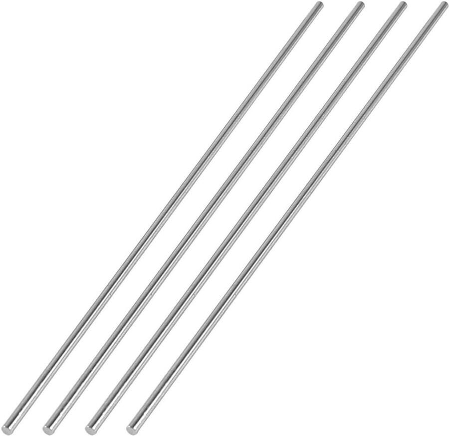 4 Stks 150mm x 2mm Zilver Toon Metalen Ronde Stang voor RC Vliegtuig Model
