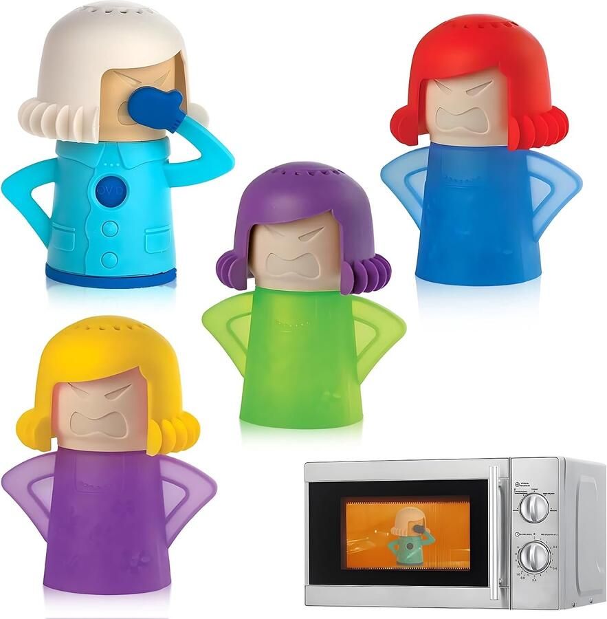 4 STKS Koelkast Cleaner Magnetron Stoomreiniger Boze Moeder Magnetron Cleaner Cool Mama Koelkast Deodoriser voor Thuis Keuken Schoonmaken Magnetron Cleaner Koken Keuken Cleaner Tool