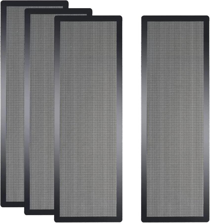 [4 stuks] 360x120mm PC Case Dust Mesh Filter Magnetische Frame Computer Fan Dust Mesh PC Cooler Filter Stofdicht PVC Cover Grills Zwart