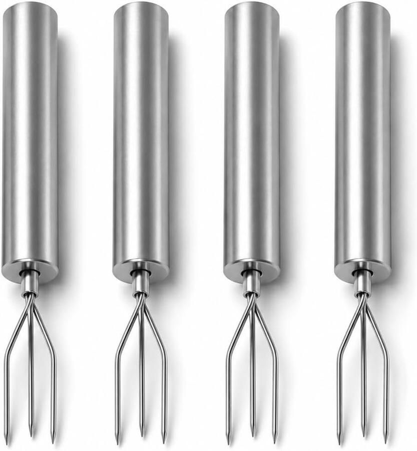 4 stuks aardappelvorken en maïsvorken van roestvrij staal 430 herbruikbare spiesen met 3 tanden accessoires voor barbecue keuken camping en grill vaatwasmachinebestendig
