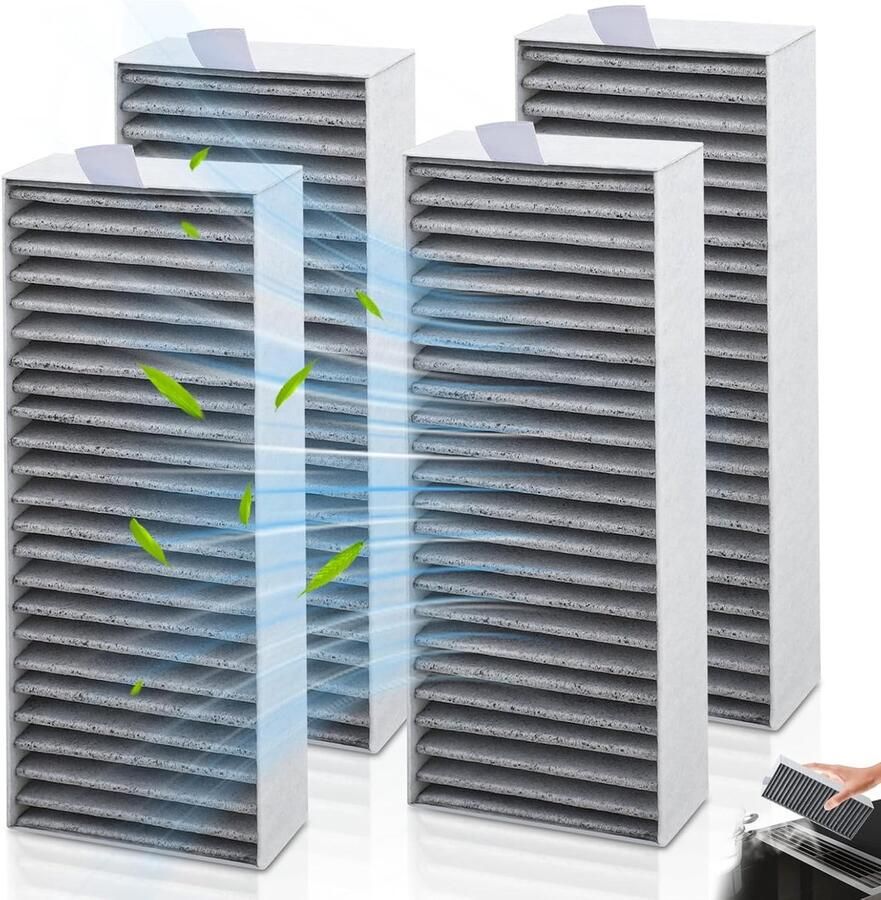 4 Stuks Actieve Koolstoffilters voor Afzuigkappen Vervangingsfilters voor Siemens Bosch en Neff Verbeter de Luchtkwaliteit in Keuken