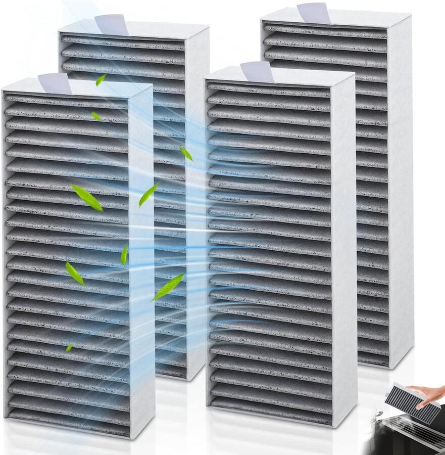 4 Stuks Actieve Koolstoffilters voor Afzuigkappen Vervangingsfilters voor Siemens Bosch en Neff Verbeterde Luchtcirculatie en Geurfiltering - Foto 1