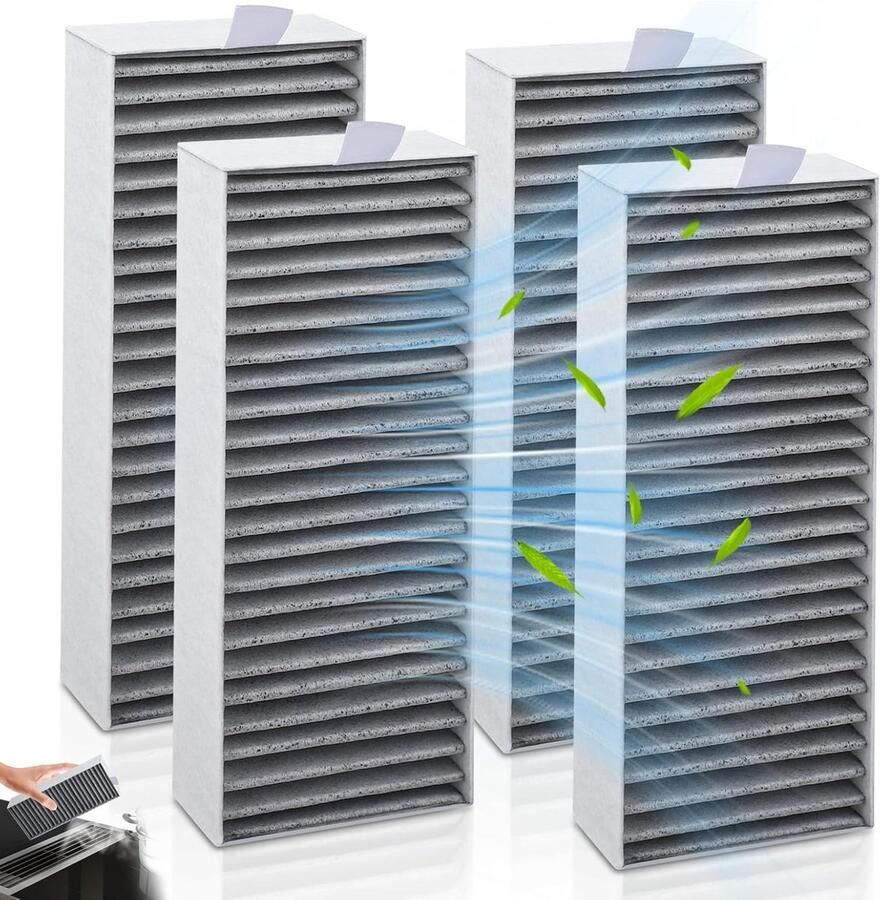 4 Stuks Actieve Koolstoffilters voor Afzuigkappen Vervangingsfilters voor Siemens Bosch Neff en Gaggenau Verbeterde Luchtkwaliteit en Geurabsorptie