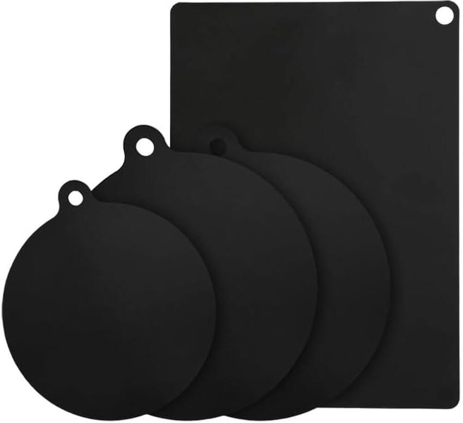 4 stuks beschermmatten voor inductiekookplaat rond en vierkant beschermmat voor inductiekookplaat (puur zwart) ShopVlot