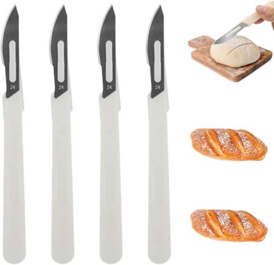 4 Stuks Broodsnijder Set voor Bakken Multifunctionele Snijtools voor Brood en Gebak