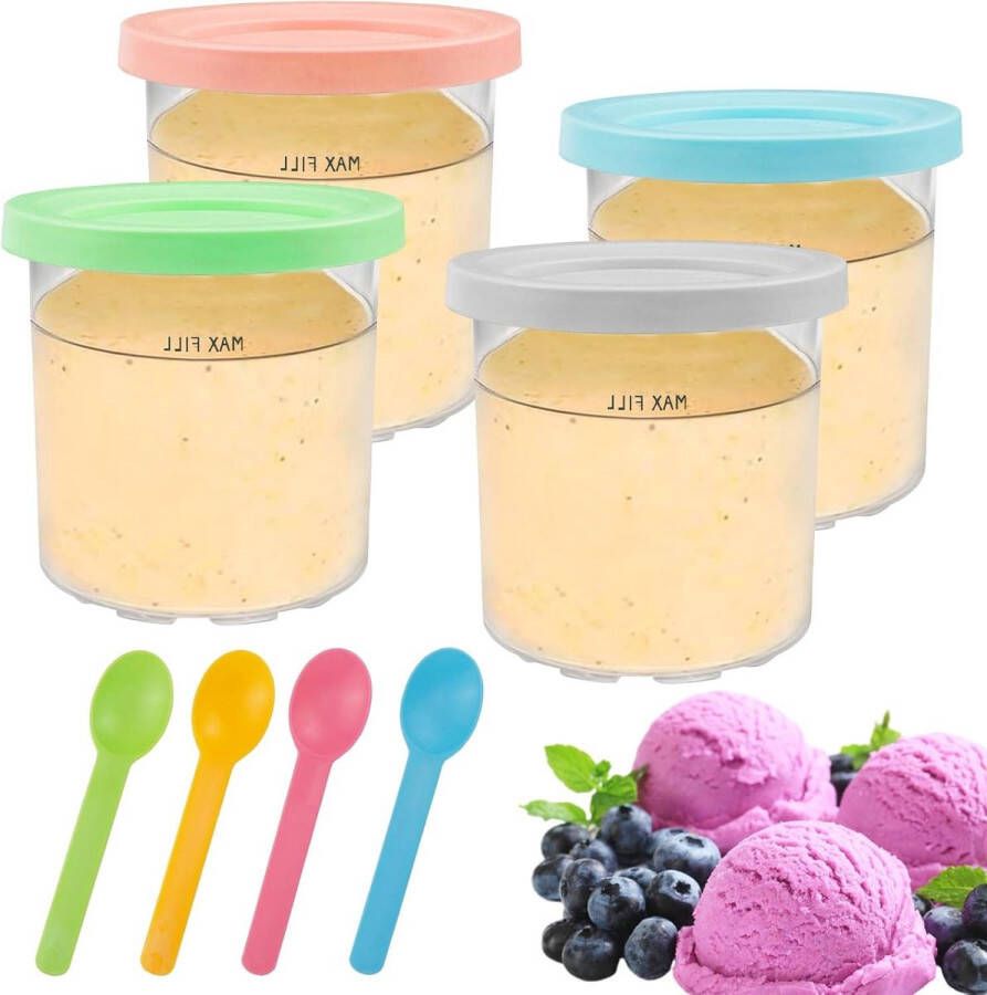 4 stuks Creami containers voor Ninja ijsmachine NC301 NC300 NC299AMZ serie