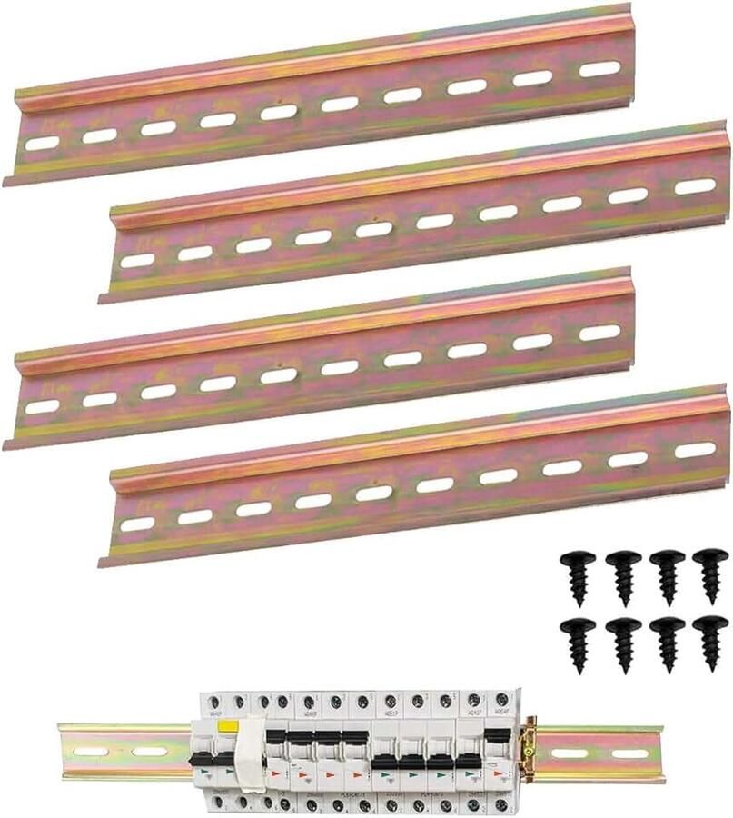 4 stuks DIN-rail van aluminium 3 5 cm breed 200 mm lang metalen DIN-rails met U-vormige groeven voor verdeelkasten installatie van elektrische schakelkasten