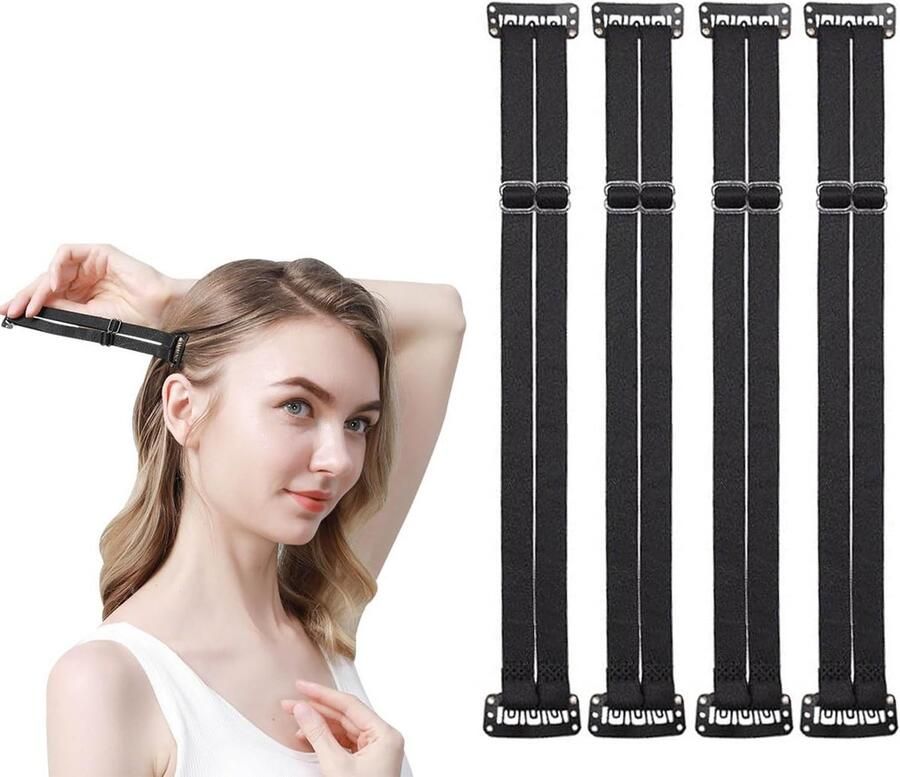 4 stuks trekriemen met clips elastische stretchriemen Geschikt voor een instant facelift beautyaccessoires Geschikt voor mannen en vrouwen gezichtsvormende tools herbruikbaar en verstelbaar past