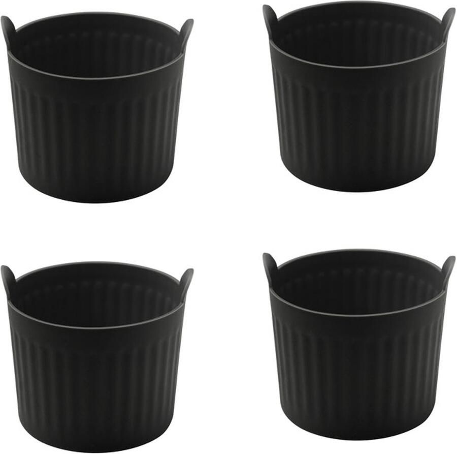 4 stuks Geschikt voor Lamapee Air Fryer Egg Poacher Luchtbakker Silicone bakker multifunctionele vorm huishoudelijke luchtbakker accessoires zwart