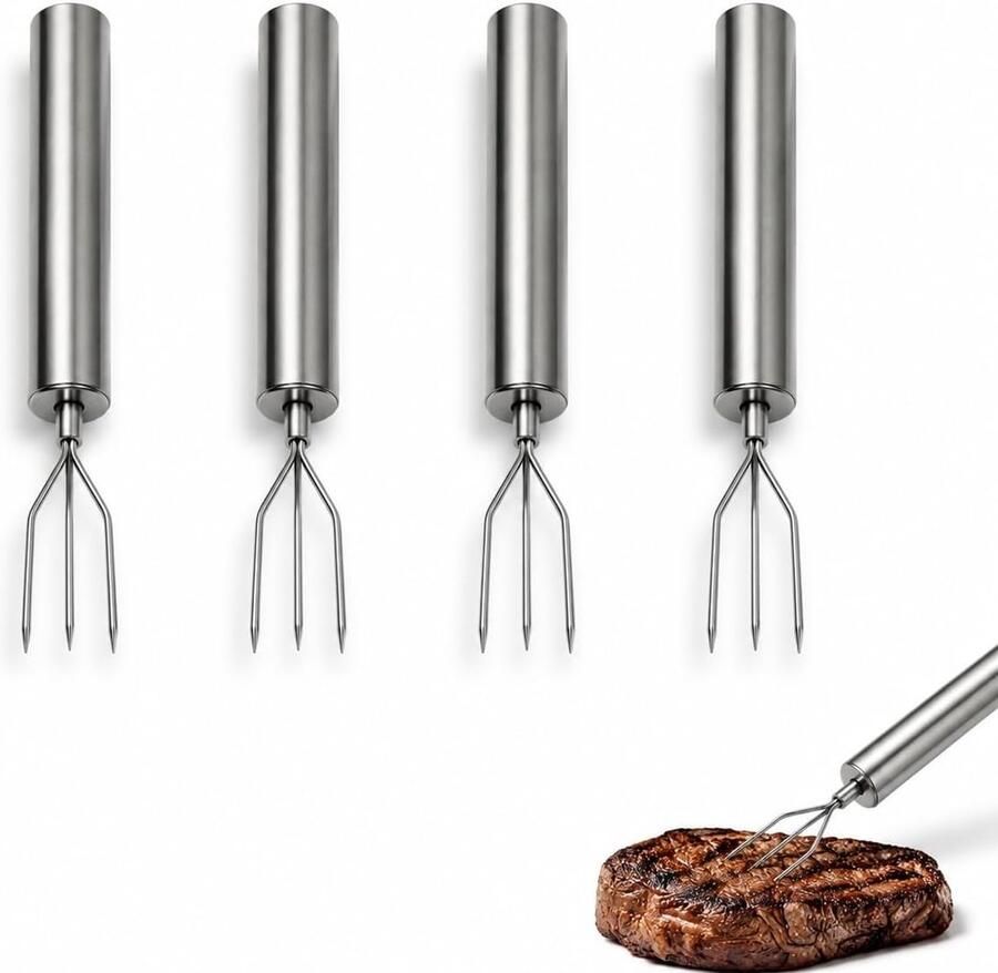 4 stuks grillvorken van roestvrij staal maïsvorken en aardappelen 15 cm herbruikbaar voor picknick en camping vork geschikt voor vacht vaatwasmachinebestendig