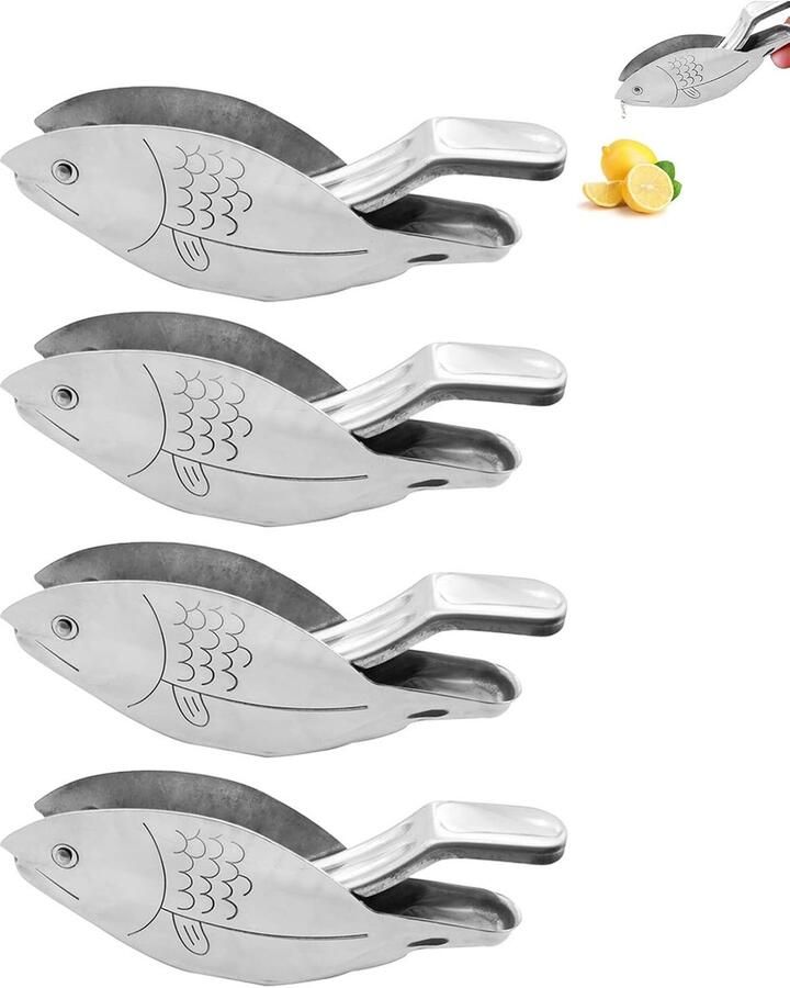 4 Stuks Handmatige Citroenpers Citruspers Roestvrij Staal & Acryl Keukengadget