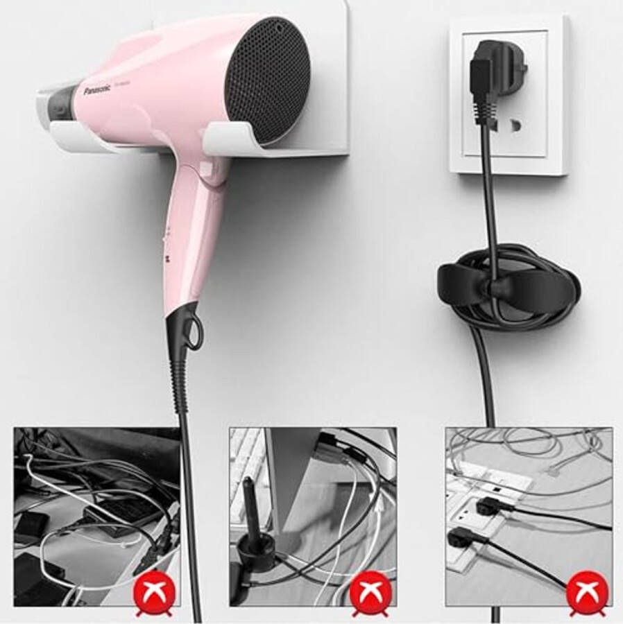 4 stuks kabelorganizer kabelopwikkelaar zelfklevend draagbare kabelorganizer multifunctionele kabelclips kabelopwikkelaar voor mixer broodrooster koffiezetapparaat (zwart)