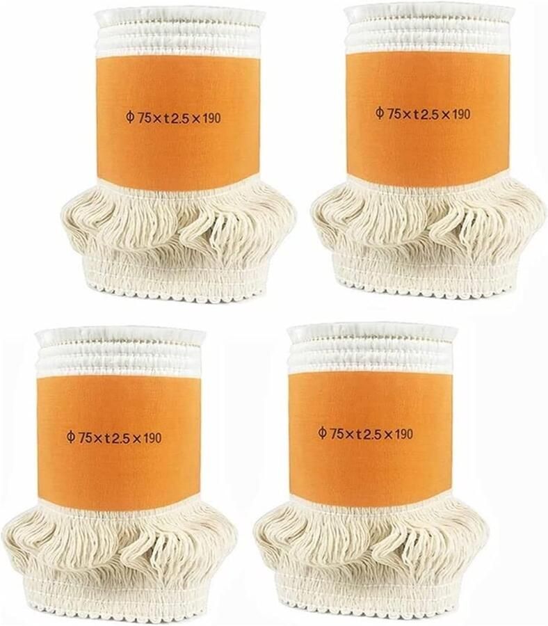 4 stuks Lont petroleumverwarming Reservelont voor petroleumverwarming warmtestraler voor camping tentverwarming koken petroleumkachel 65 mm 75 mm 85 mm 95 mm (Ø75xTt2.5*L190MM)