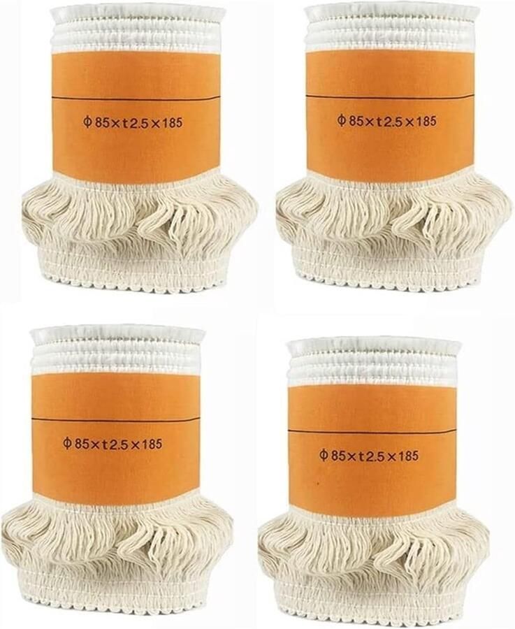 4 stuks Lont petroleumverwarming Reservelont voor petroleumverwarming warmtestraler voor camping tentverwarming koken petroleumkachel 65 mm 75 mm 85 mm 95 mm (Ø85xT2.5xL185MM)