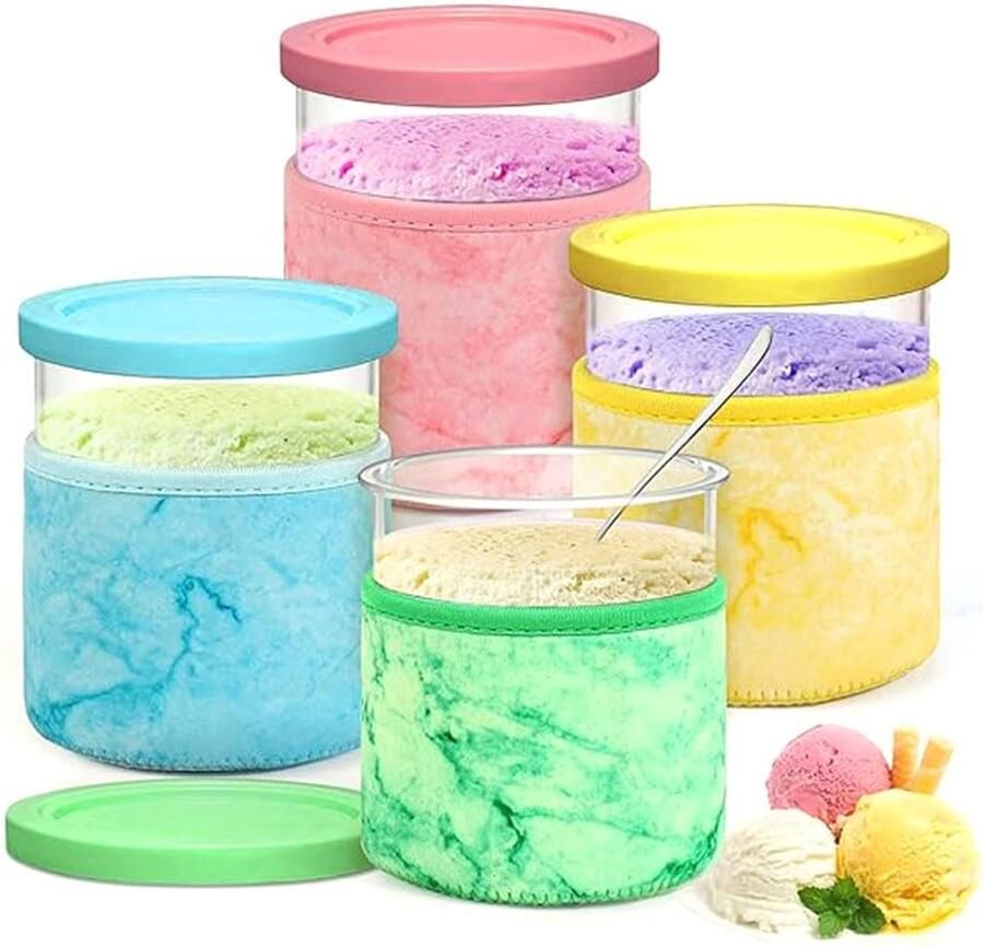 4 stuks neopreen ijs hoezen voor -accessoires herbruikbare geïsoleerde hoezen voor 16oz en 24oz Deluxe ijsmachine container (24OZ)