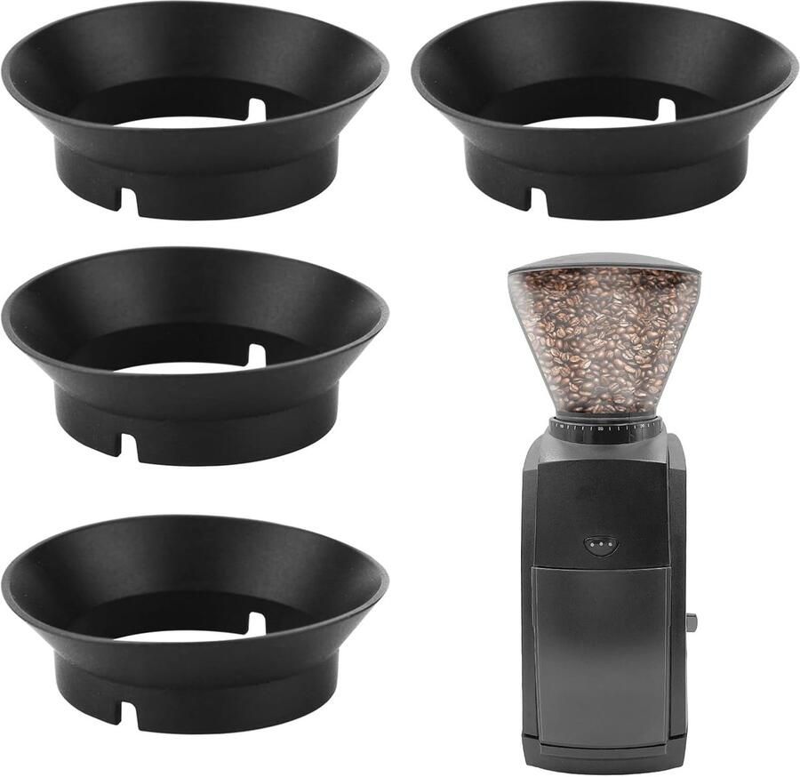 4 Stuks Siliconen Pakking voor Koffiemolens Vervangingsringen voor Koffiemolen (Zwart)
