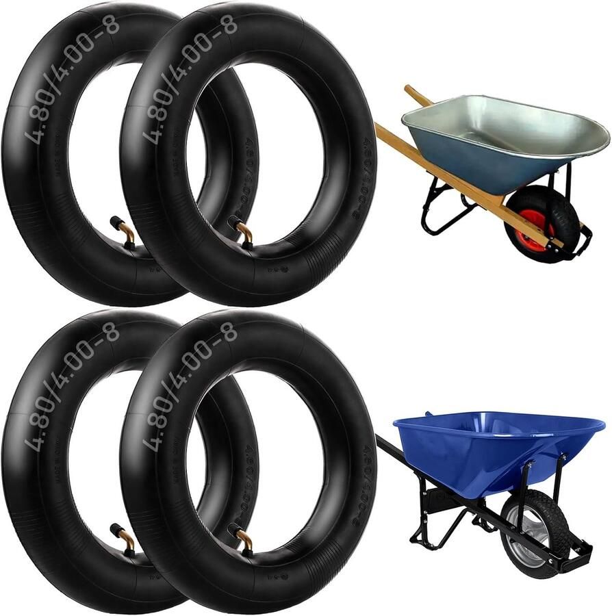 4 stuks slang 4.80 4.00-8 kruiwagenwiel voor steekwagen luchtwiel grasmaaier schuifwagen