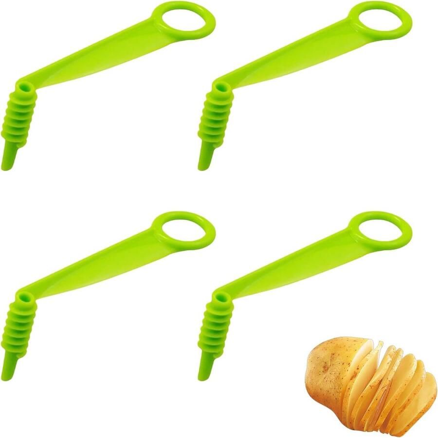 4 stuks spiraalsnijder kunststof spiraalsnijder groenten aardappelen snijgereedschap voor komkommers aardappelen wortelen fruit keukenhulp