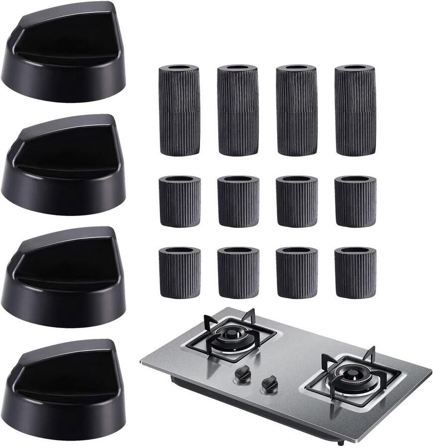 4 Stuks Universele Ovenknoppen en Kookplaatknoppen Vervanging Geschikt voor Fornuis en Oven