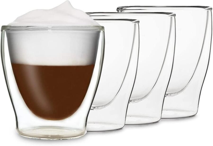 4 X 200ml starterglazen set dubbelwandige thermoglazen koffie theeglazen