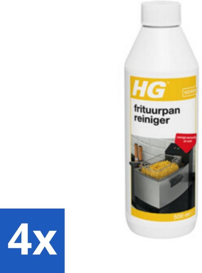 4 x HG Frituurpanreiniger Verwijdert Aangekoekt Vet 500 ml Frituurpanreiniger Vet Verwijderen Aangekoekt Vet Frituurpan Schoonmaken Frituurpan Reiniging - Foto 1