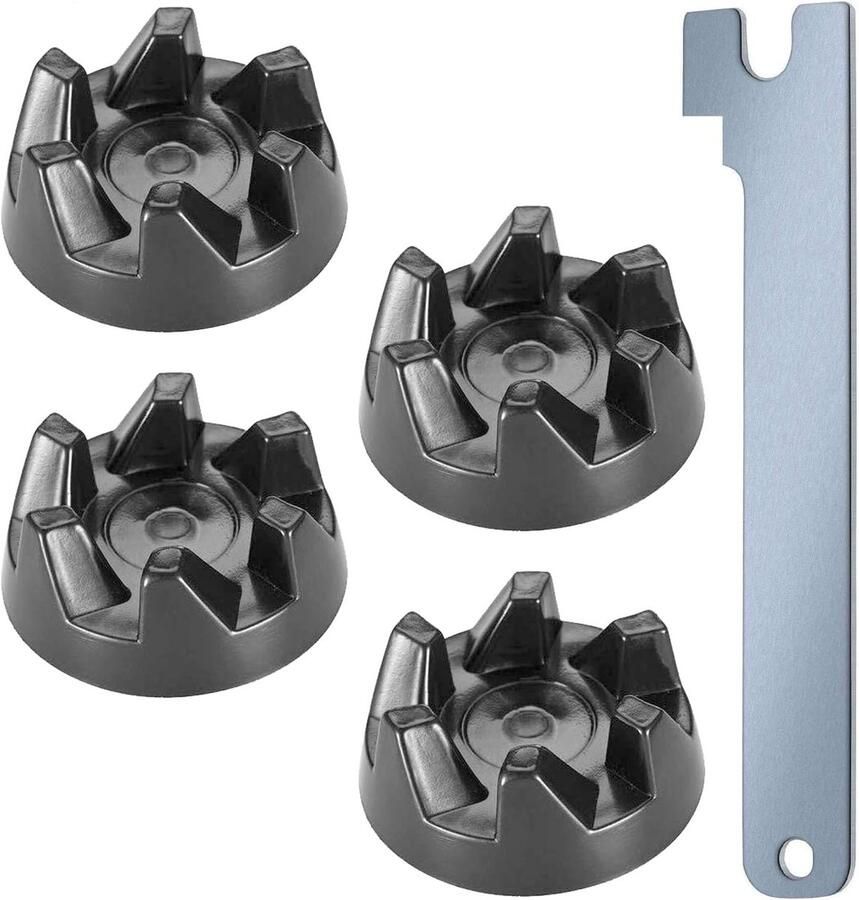 4 x koppeling 9704230 koppelingshouder blender rubberen koppeling met sleutel compatibel met KitchenAid modellen KSB52 KSB5 5KSB52 5KSB5 vervangingsonderdelen voor keukenmachines