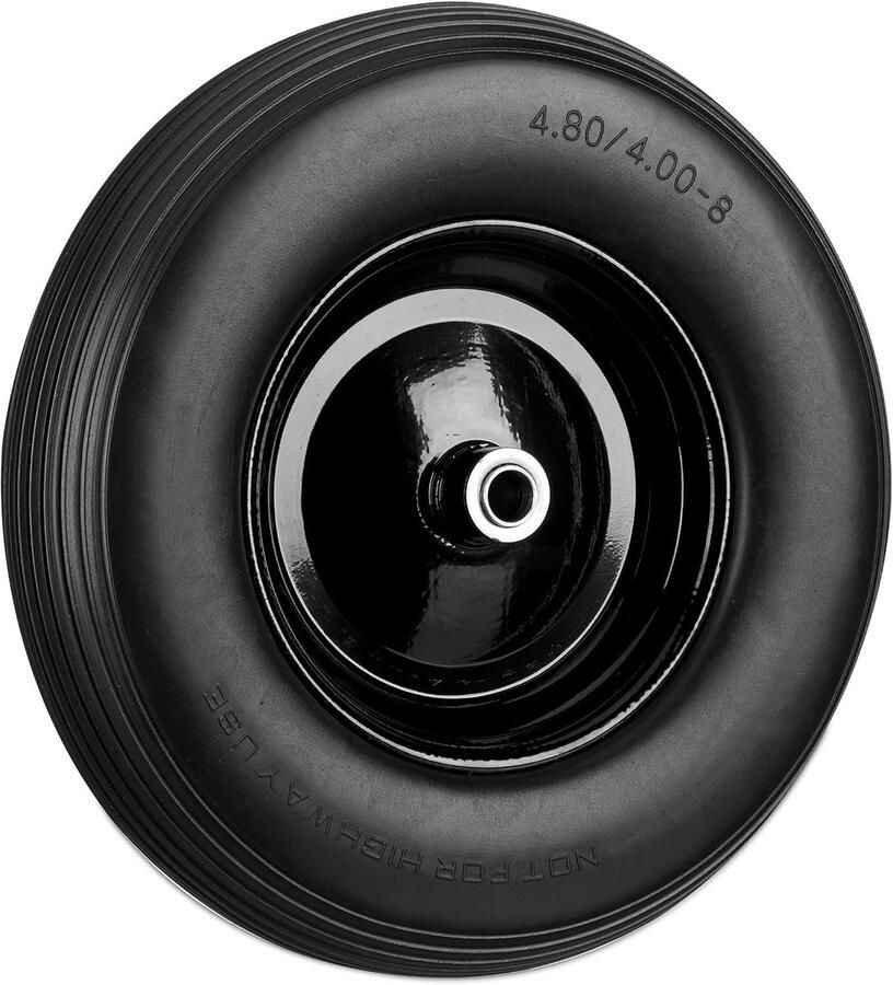 2 x kruiwagenwiel 4.80 4.00-8 rubberband en stalen velg reservewiel antilek 100kg draaglast zwart