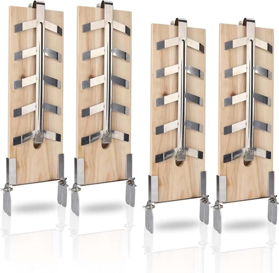 4 x zalmplanken met houder rookplank zalmplank cederhout cederhouten plank met stabiele roestvrijstalen houder voor vuurschaal en grill