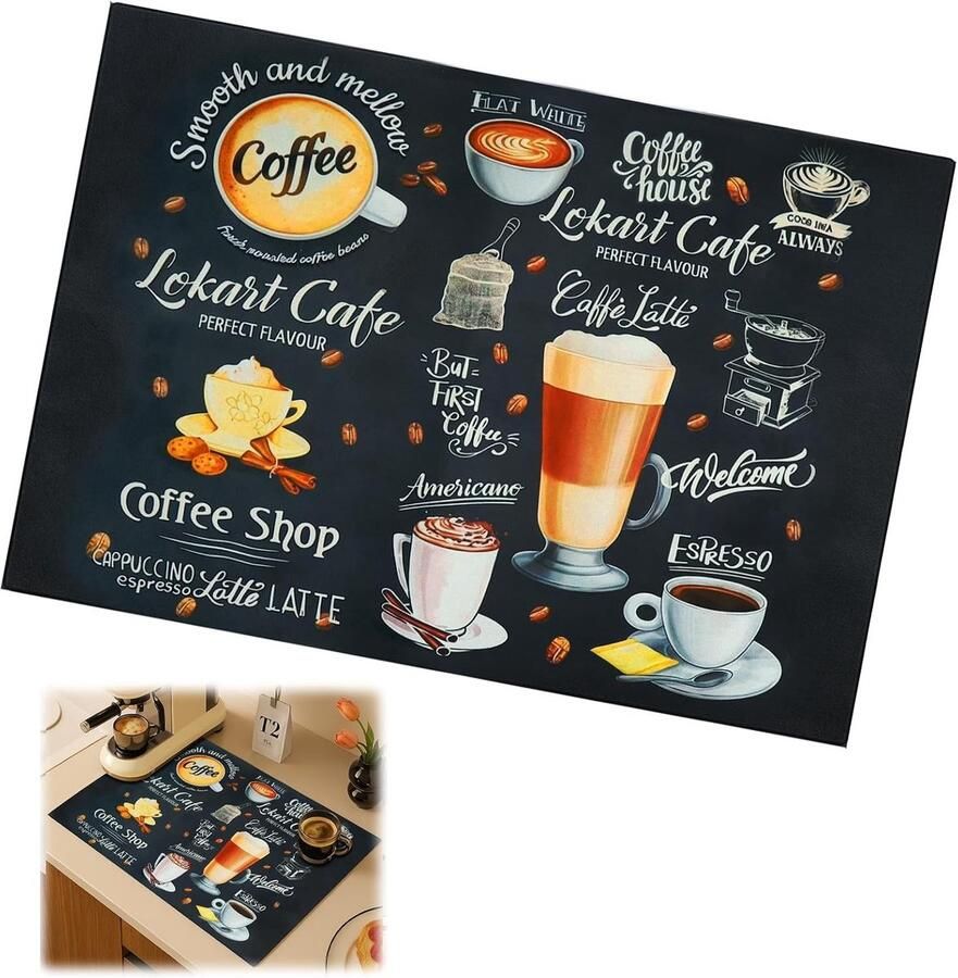 40 x 50mm Koffiemachine Onderleggers Drijvende Siliconen Matten voor Porselein Waterabsorberend voor Keuken en Badkamer