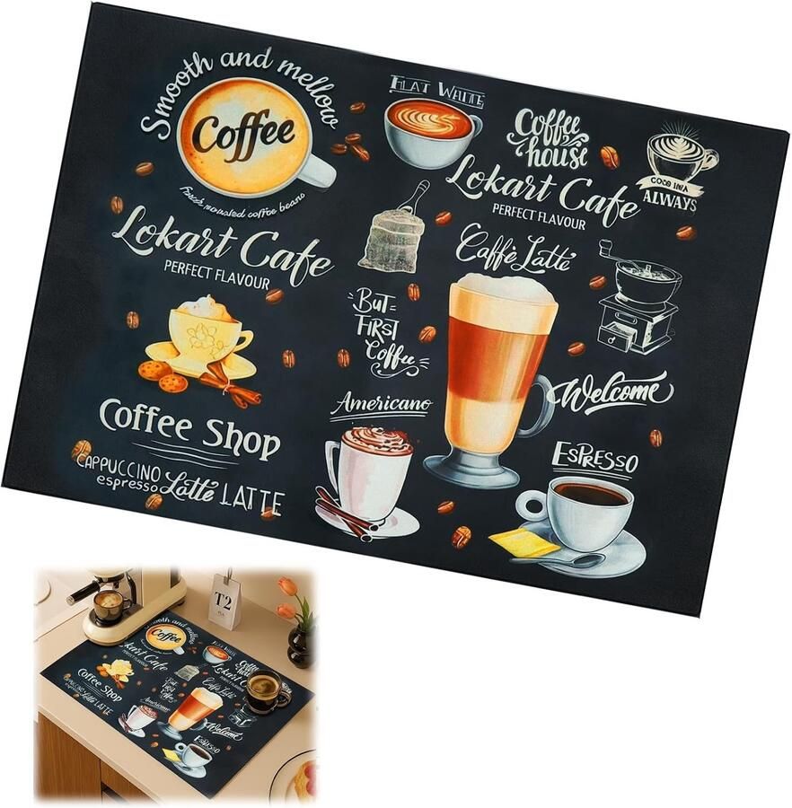 40 x 50mm Koffiemachine Vloermatten Drijvende Siliconen Onderleggers voor Porselein Waterabsorberende Matten voor Keuken en Badkamer