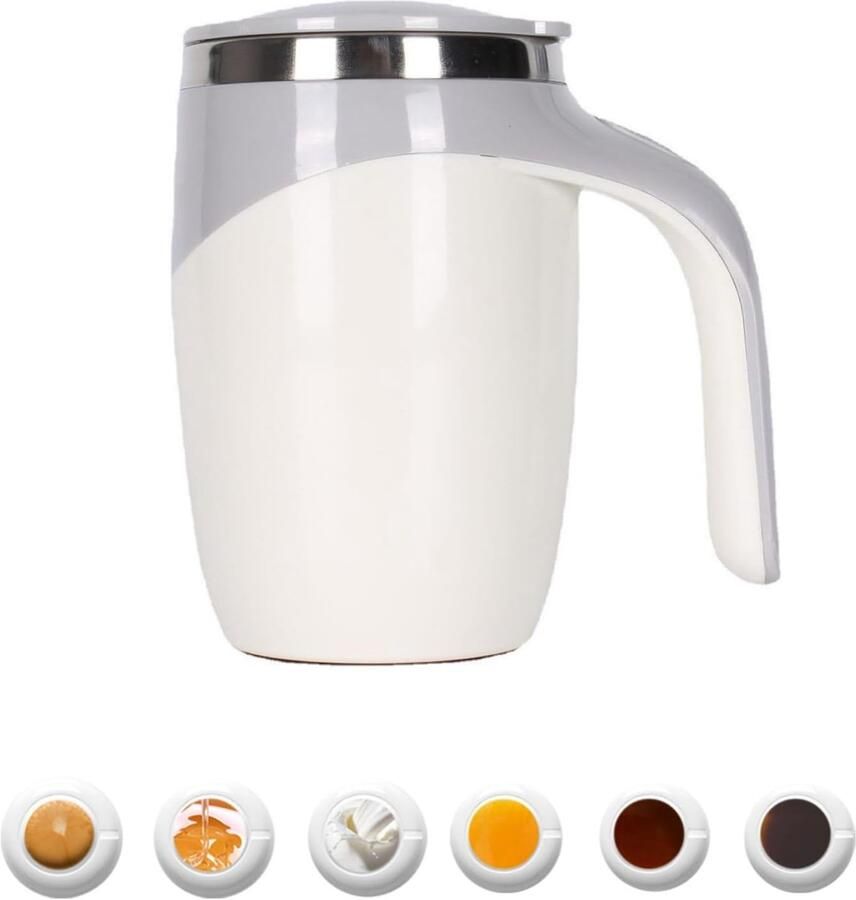 400 ml Volautomatische roestvrijstalen mengbeker wit