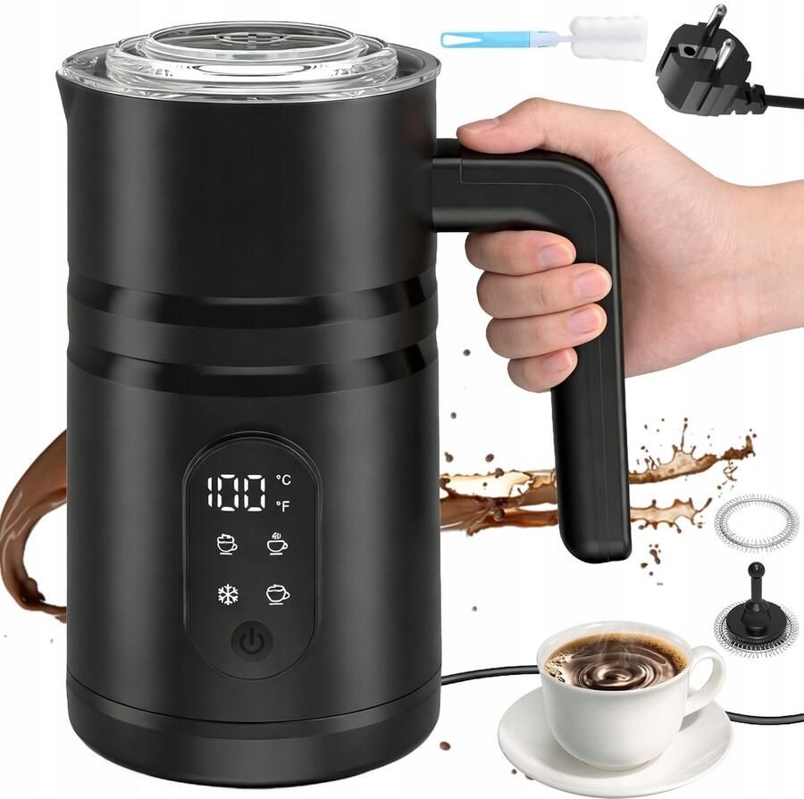 400W Melkopschuimer 5-in-1 Elektrische Melkopschuimer Koud & Warm 350ml Capaciteit 145x100x195mm Precieze Temperatuurregeling Snel Opschuimen Voor Thuis & Kantoor