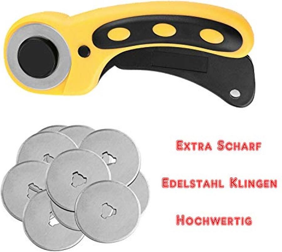 45 mm Roterende Snijder 5-laags Snijmat A2 Inclusief Reservemessen en Patchworklinialen - Foto 2