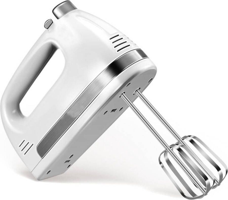 450 Watt Electric Hand Mixer Includes 2 Whisks and 2 Stainless Steel Dough Hooks 5 Speeds with Eject Button White