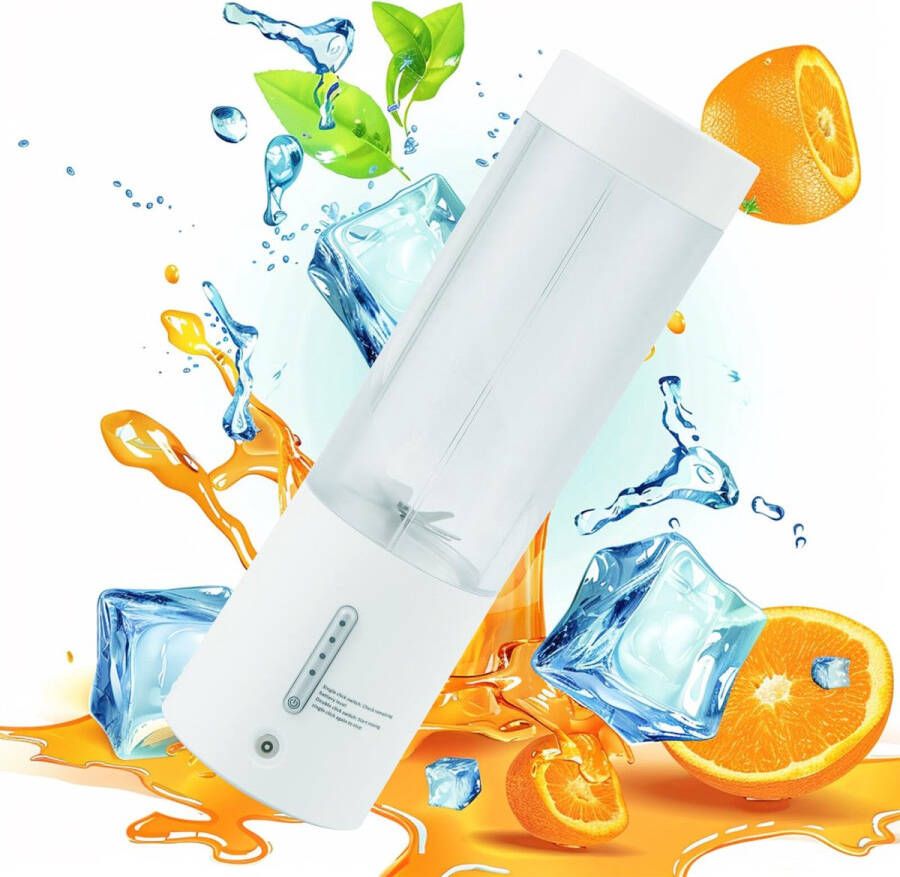 450ml Personal Blender Smoothie Maker Portable Mini Smoothie Blender USB Rechargeable Wireless Mini Blender with 6 Strong Cutting Power Blades for Travel Sports Gym Home Office