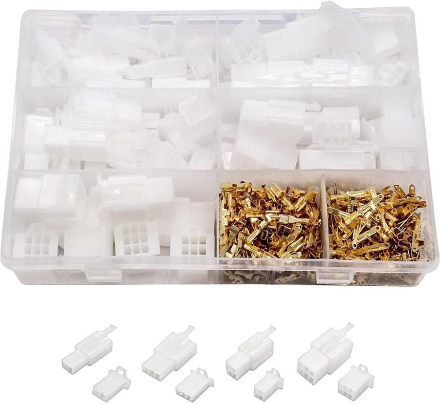 480 stuks kabelstekkerset 2 3 4 6 pin blade receptacles set stekkerkabelschoenenset met opbergdoos voor auto's motorfietsen driewielers