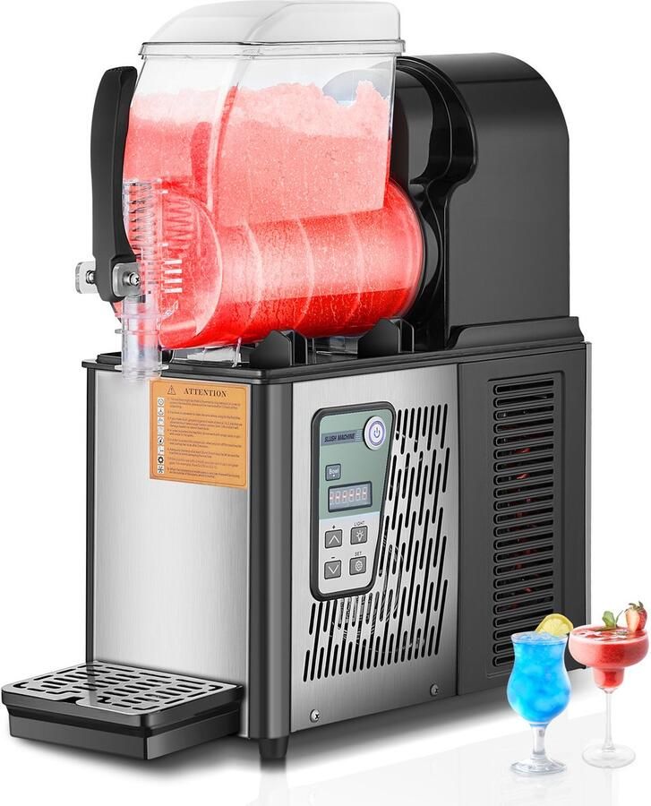 4l Slushmachine enkele Tank Bevroren Drankmachine 16-Kops Roestvrijstalen Margarita Smoothie Machine voor Thuis Feesten Restaurants Cafés en Bars