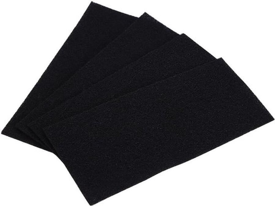 4pcs Vervangende Vierkante Koolstof Sponsfilters 9.6 x 4.1 Inch Koolstof Sponsfilter Schuimblad Luchtreiniger Vervangingsactivatie Pad Universeel Actief voor Afzuigkappen