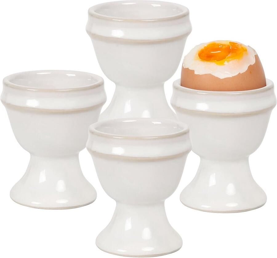 4x Keramische Eierdopjes Set Eierhouders voor Ontbijt & Serveren Vaatwasserbestendig