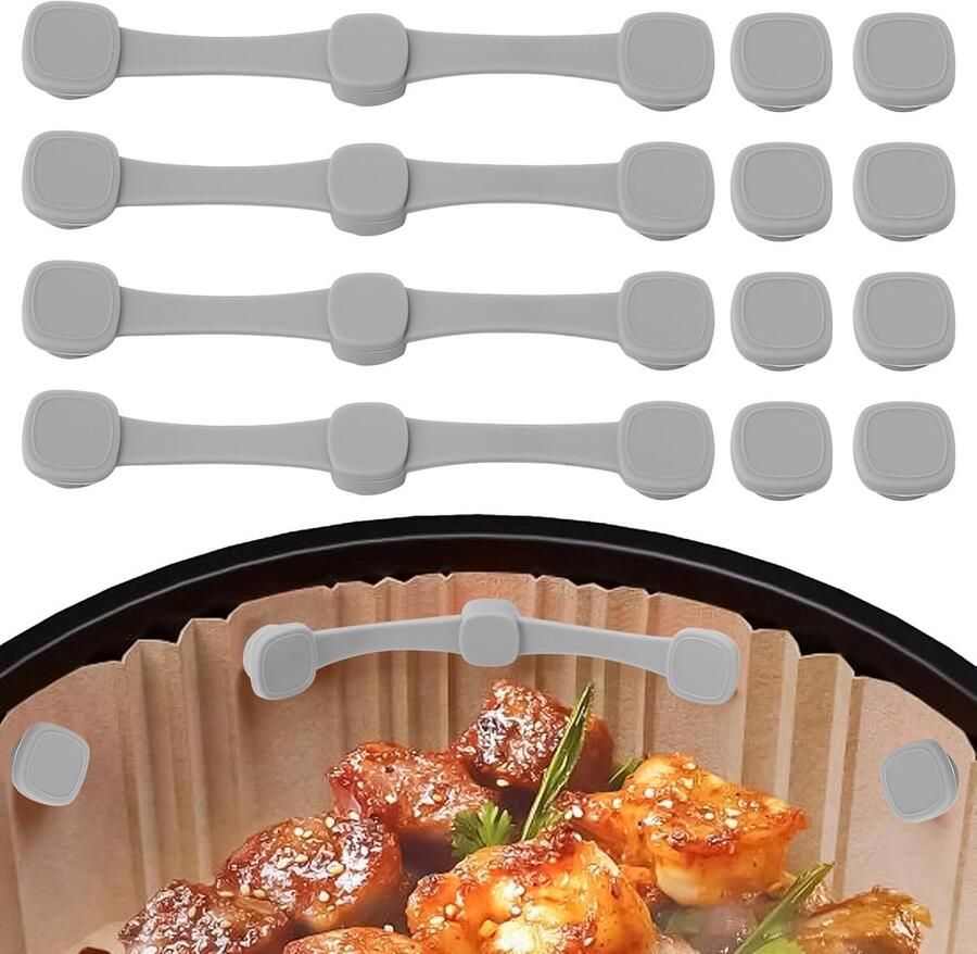 4x Magnetische Clips voor Airfryer Bakpapier Hittebestendige Siliconen Bevestiging