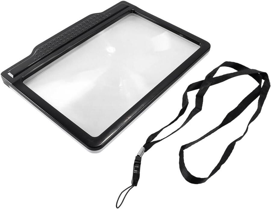 4X oplaadbaar vergrootglas voor lezen handleesvergrootglas met licht voor horlogeboeken krant kleine lettertjes zwart