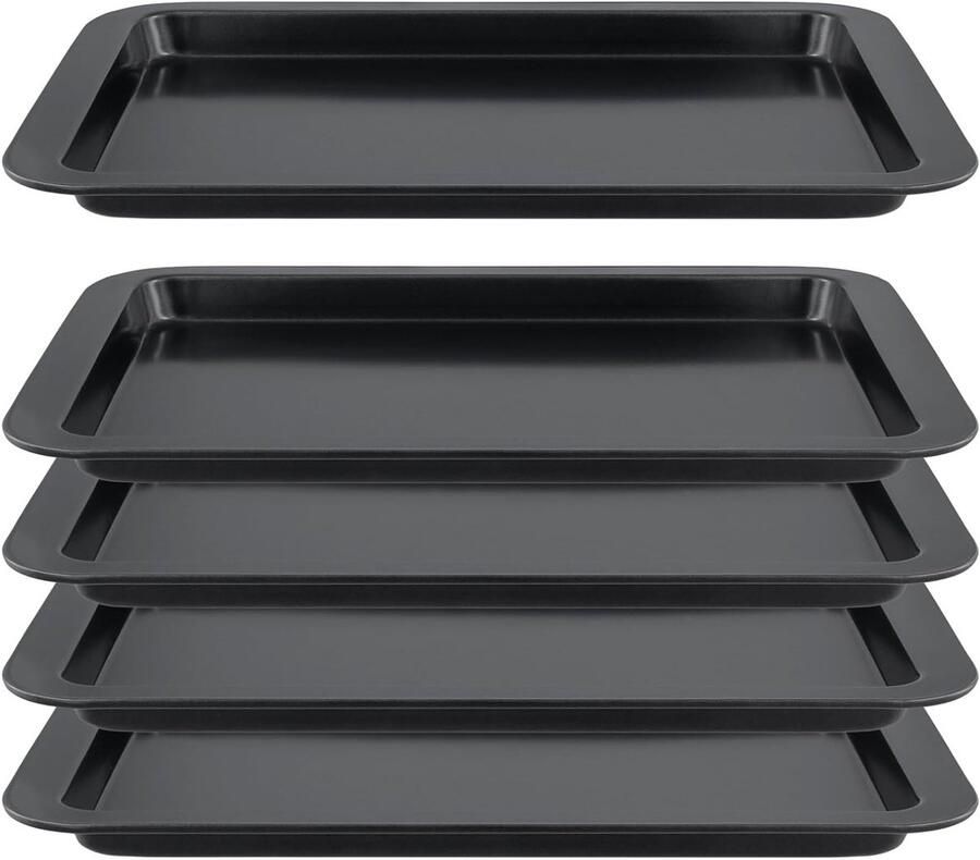 5-delige Bakplaat Set 33x23x2cm Antiaanbak Ovenplaten Ideaal voor Roosteren en Serveren van Gerechten