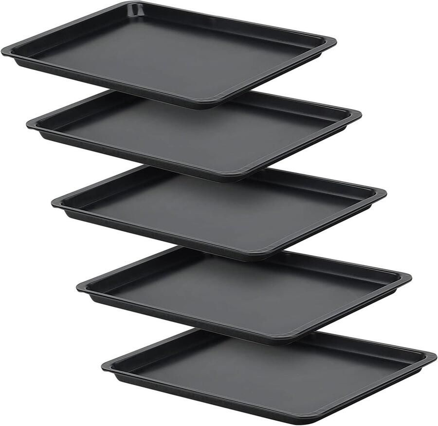 5-delige Carbon Stalen Bakplaat met Antiaanbaklaag 37 x 25 cm Hoge Capaciteit en Veelzijdig Gebruik